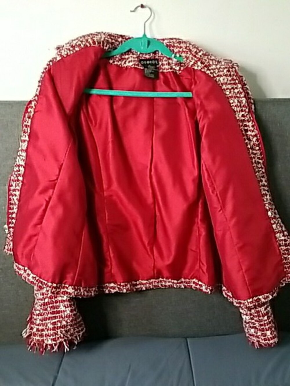 George Multi Color Zipper Tweed Blazer Jacket - Picture 7 of 13